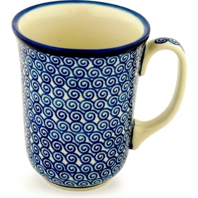 Polish Pottery Bistro Mug Baltic Blue