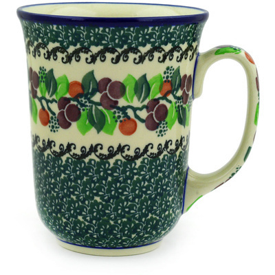 Polish Pottery Bistro Mug Berry Garland