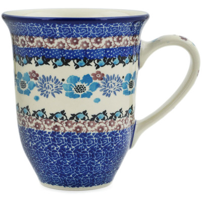 Polish Pottery Bistro Mug Blooming Blues