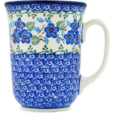 Polish Pottery Bistro Mug Blue Blossom