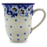 Polish Pottery Bistro Mug Blue Spring
