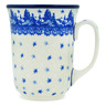 Polish Pottery Bistro Mug Blue Winter
