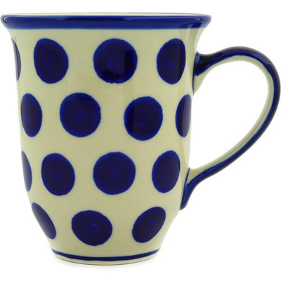 Polish Pottery Bistro Mug Bold Blue Dots