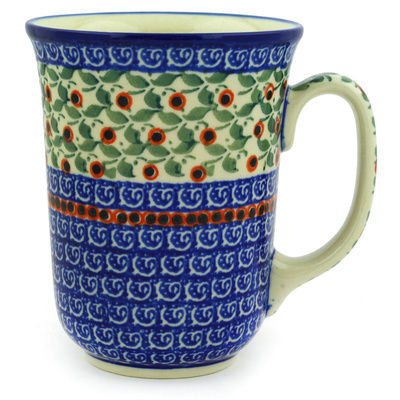 Polish Pottery Bistro Mug Calico Rosebud