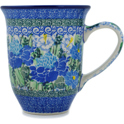 Polish Pottery Bistro Mug Country Blossoms UNIKAT