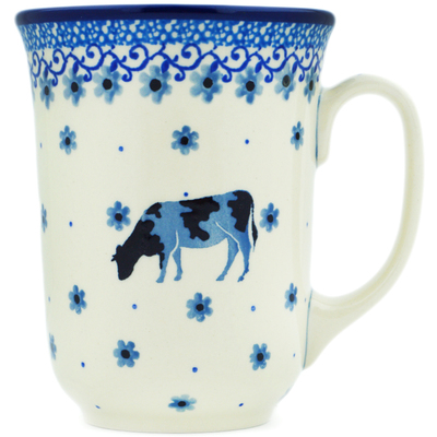 Polish Pottery Bistro Mug Cow That Jumped Over The Moon