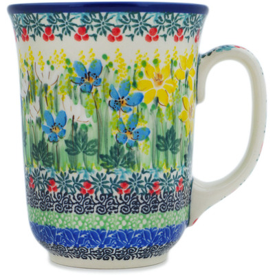 Polish Pottery Bistro Mug Dandy Daffodils UNIKAT