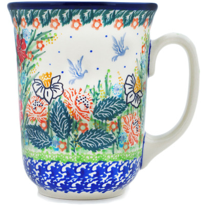 Polish Pottery Bistro Mug Dove Escape UNIKAT