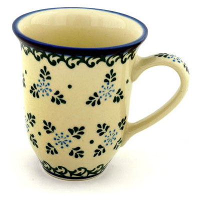 Polish Pottery Bistro Mug Floral Snowflake