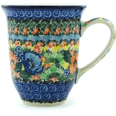 Polish Pottery Bistro Mug Passion Meadow UNIKAT