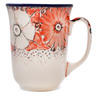 Polish Pottery Bistro Mug Peachy Keen UNIKAT