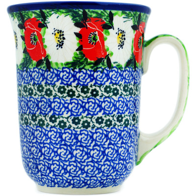 Polish Pottery Bistro Mug Poppy Beauty UNIKAT