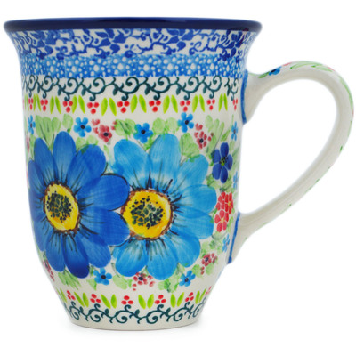 Polish Pottery Bistro Mug Springtime Flowers Bouquet UNIKAT