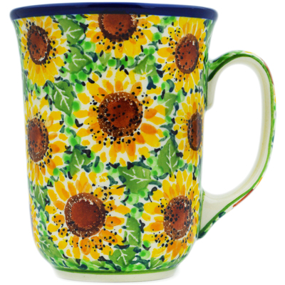 Polish Pottery Bistro Mug Sunflower Bliss UNIKAT