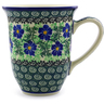 Polish Pottery Bistro Mug Swirling Emeralds