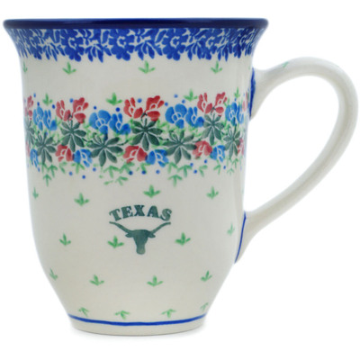 Polish Pottery Bistro Mug Texas Wildflower