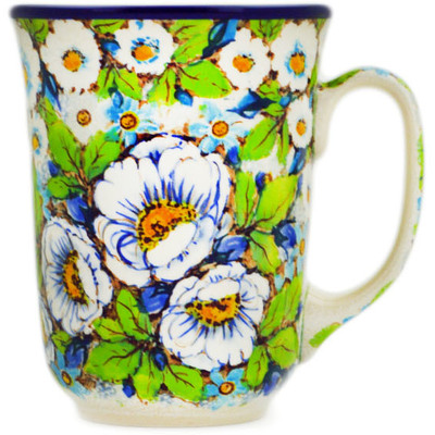 Polish Pottery Bistro Mug Wild Field Flowers UNIKAT
