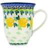 Polish Pottery Bistro Mug Yellow Rose