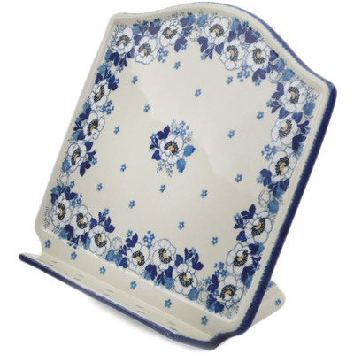 Polish Pottery Book Stand 9&quot; Blue Spring