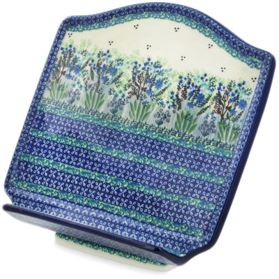 Polish Pottery Book Stand 9&quot; Lavender Meadow UNIKAT