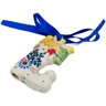 Polish Pottery Boot Ornament 2 oz Rustic Field Flowers Red