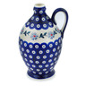 Polish Pottery Bottle 19 oz Peacock Forget-me-not