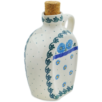 Polish Pottery Bottle 19 oz Poppy Circle