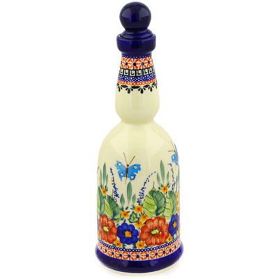 Polish Pottery Bottle 30 oz Spring Splendor UNIKAT