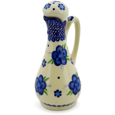 Polish Pottery Bottle 5 oz Bleu-belle Fleur
