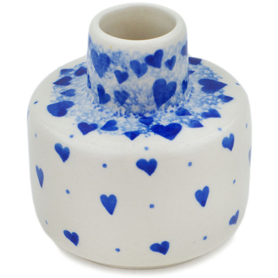 Polish Pottery Bottle 6 oz Cobalt Love