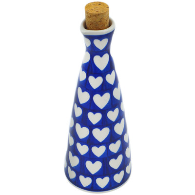 Polish Pottery Bottle 7 oz Heart Love