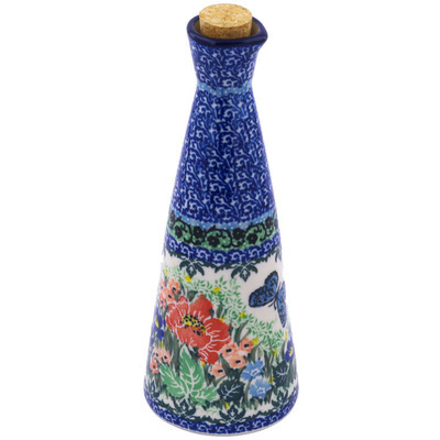 Polish Pottery Bottle 7 oz Spring Floral Garland UNIKAT