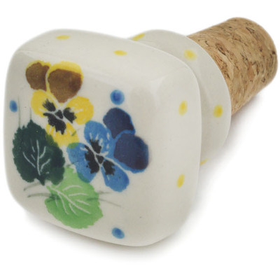 Polish Pottery Bottle Stopper 2&quot; Primula