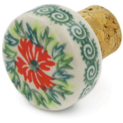 Polish Pottery Bottle Stopper 2&quot; Ring Of Flowers UNIKAT