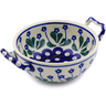 Polish Pottery Bouillon Cup 10 oz Forget-me-not Peacock