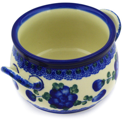 Polish Pottery Bouillon Cup 12 oz Blue Poppies