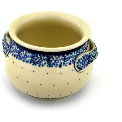 Polish Pottery Bouillon Cup 13 oz Blue Polka Dot