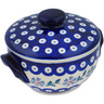 Polish Pottery Bouillon Cup 21 oz Peacock Forget-me-not