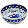 Polish Pottery Bowl 0&quot; Peacock Forget-me-not