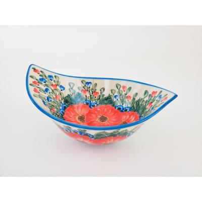 Polish Pottery Bowl 0&quot; Red Tulip