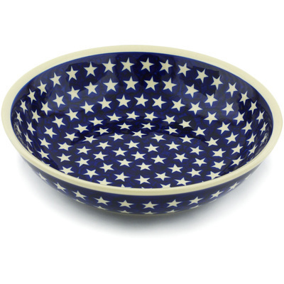 Polish Pottery Bowl 10&quot; America The Beautiful