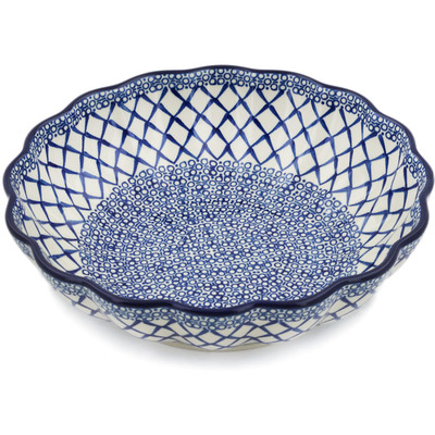 Polish Pottery Bowl 10&quot; Blue Harmony