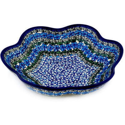 Polish Pottery Bowl 10&quot; Blue Lagoon