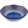 Polish Pottery Bowl 10&quot; Cobalt Poppies UNIKAT