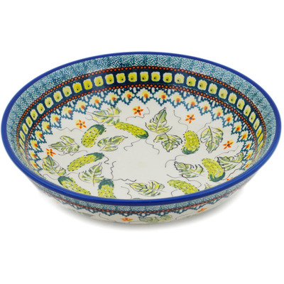 Polish Pottery Bowl 10&quot; Cucumber Patch