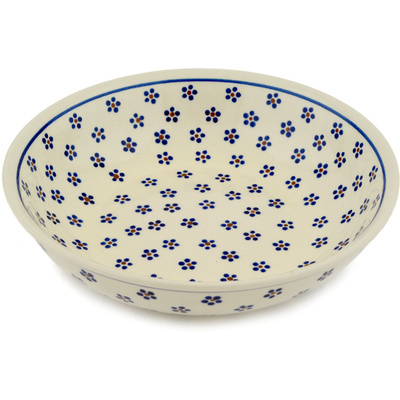 Polish Pottery Bowl 10&quot; Daisy Dots