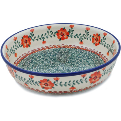 Polish Pottery Bowl 10&quot; Radiant Green Meadow