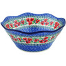 Polish Pottery Bowl 10&quot; Red Pansy