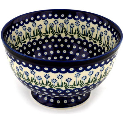 Polish Pottery Bowl 10&quot; Springing Calendulas