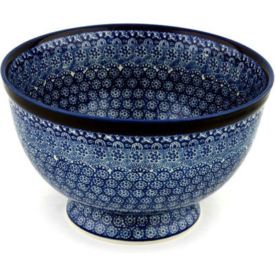 Polish Pottery Bowl 10&quot; Winter Frost
